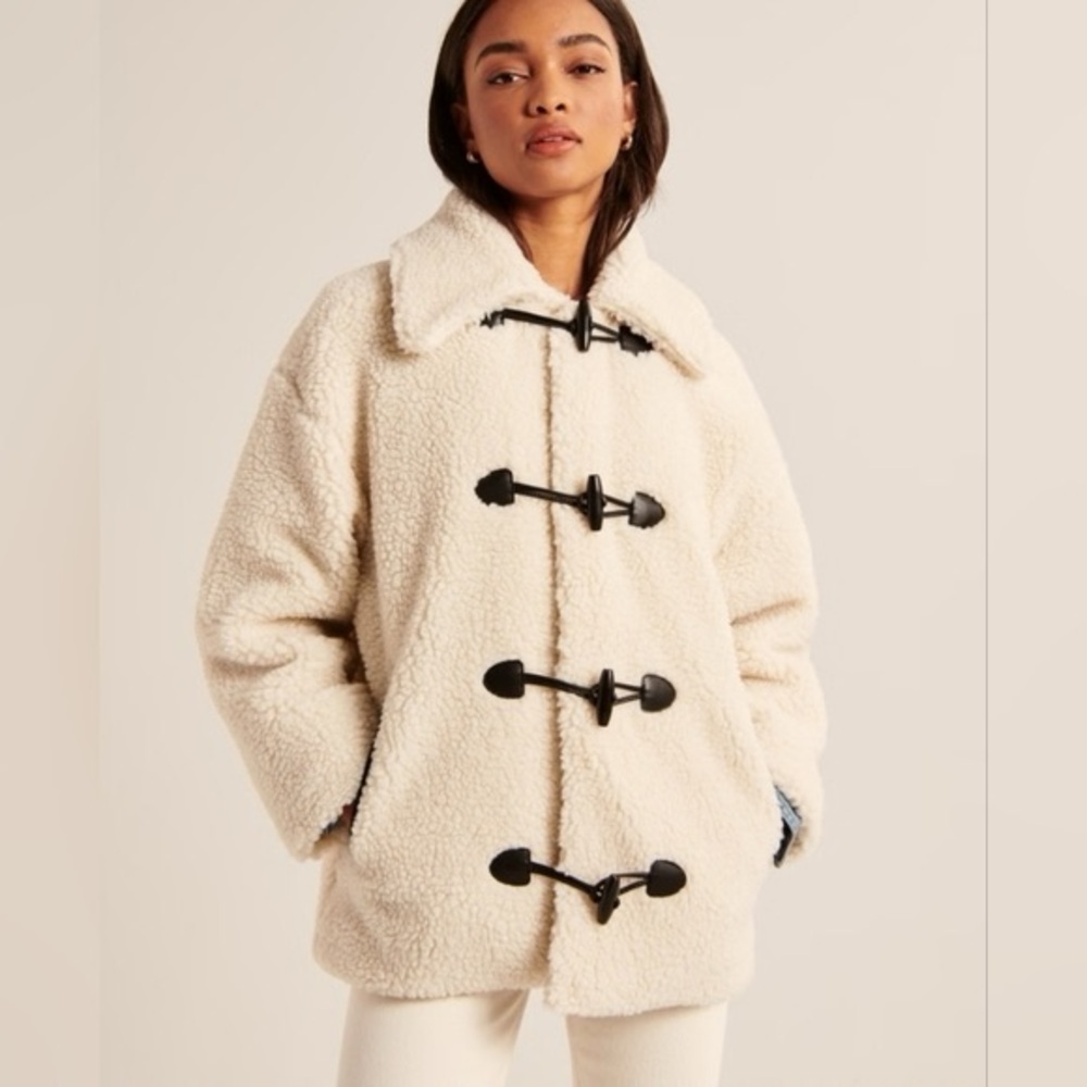 Abercrombie & Fitch Cream Teddy Jacket